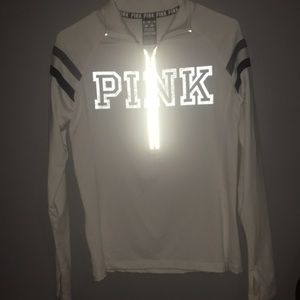 White, Reflecting Pink Quarter Zip